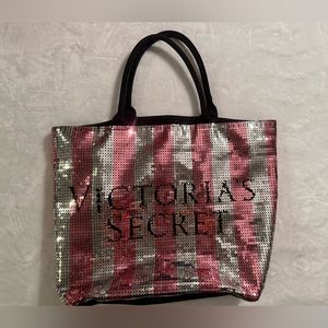 Victoria’s Secret pink sequin tote bag. Great condition